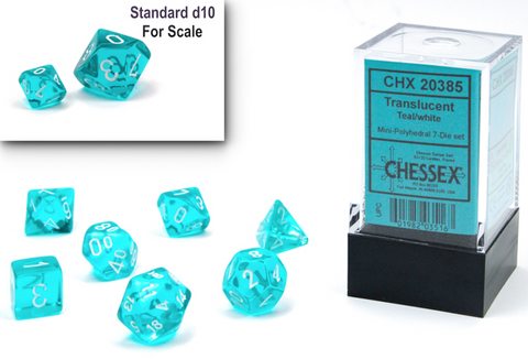 MINI TRANSLUCENT 7-DIE SET TEAL/WHITE