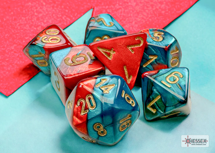 MINI GEMINI 7-DIE SET RED-TEAL/GOLD