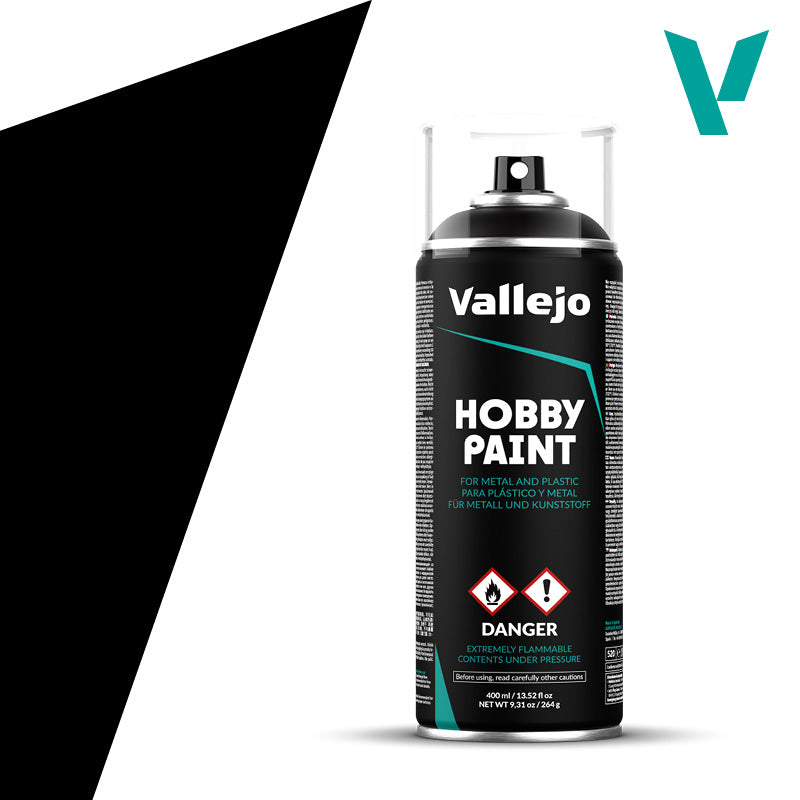 Vallejo Black Primer Aerosol Basic Primer (400ML) VAL28012