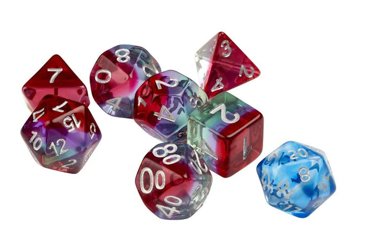 Sirius Dice Semi-Translucent Watermelon (Polyhedral 7-Die Set)