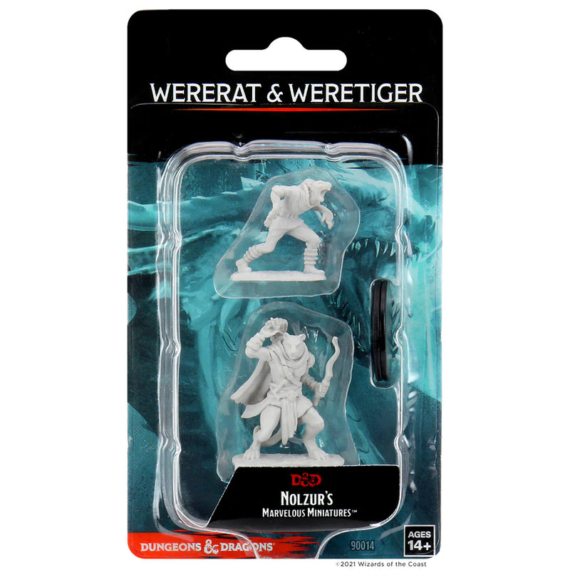 Wererat and Weretiger D&D Unpainted Minis WV11