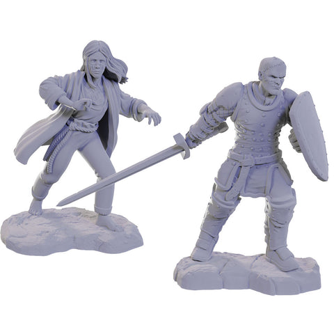 Reborn Paladin and Warlock D&D Unpainted Minis WV22