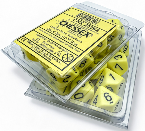Chessex Opaque Pastel Yellow/Black (16MM - 10D10) CHX25262