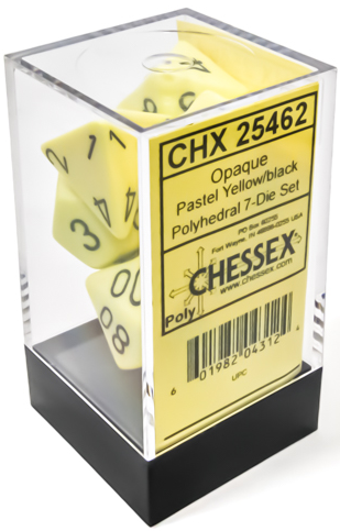 Chessex Opaque Pastel Yellow/Black (Polyhedral 7-Die Set) CHX25462