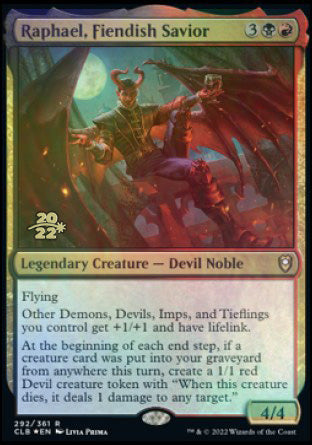 Raphael, Fiendish Savior [Commander Legends: Battle for Baldur's Gate  Prerelease Promos] | MTG Single
